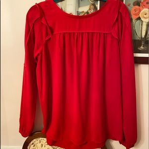 Loft Shoulder Ruffle Blouse sz M